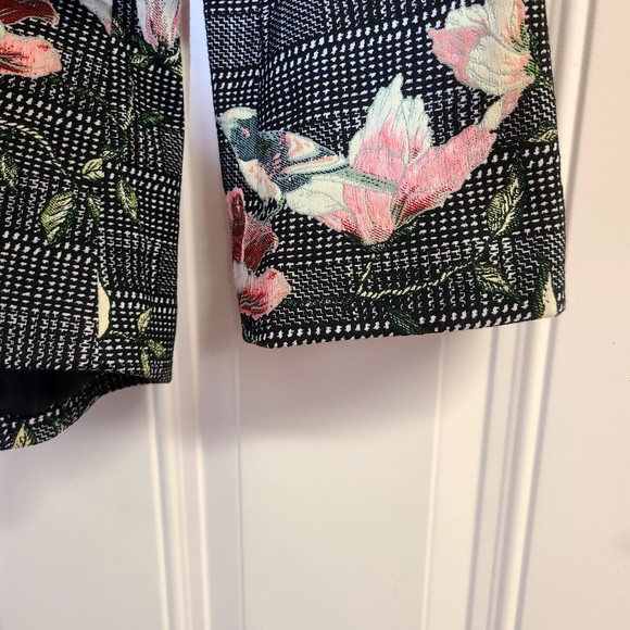 Black Label Chicos Size 00 XS Floral Jacket Lined Bird Multicolor - Picture 15 of 16